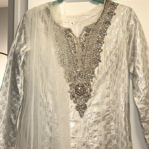 Beaded White Kurtas / Desi set